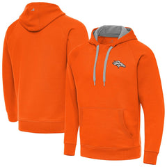 Denver Broncos Antigua Brushed Carbon Victory Pullover Hoodie Orange - NFL