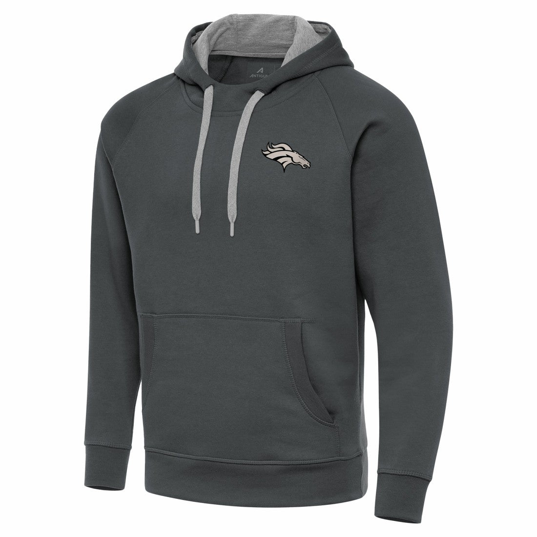 Denver Broncos Antigua Brushed Carbon Victory Pullover Hoodie Charcoal - NFL
