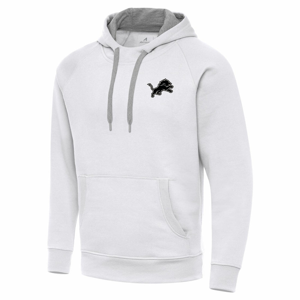 Detroit Lions Antigua Brushed Carbon Victory Pullover Hoodie White - NFL