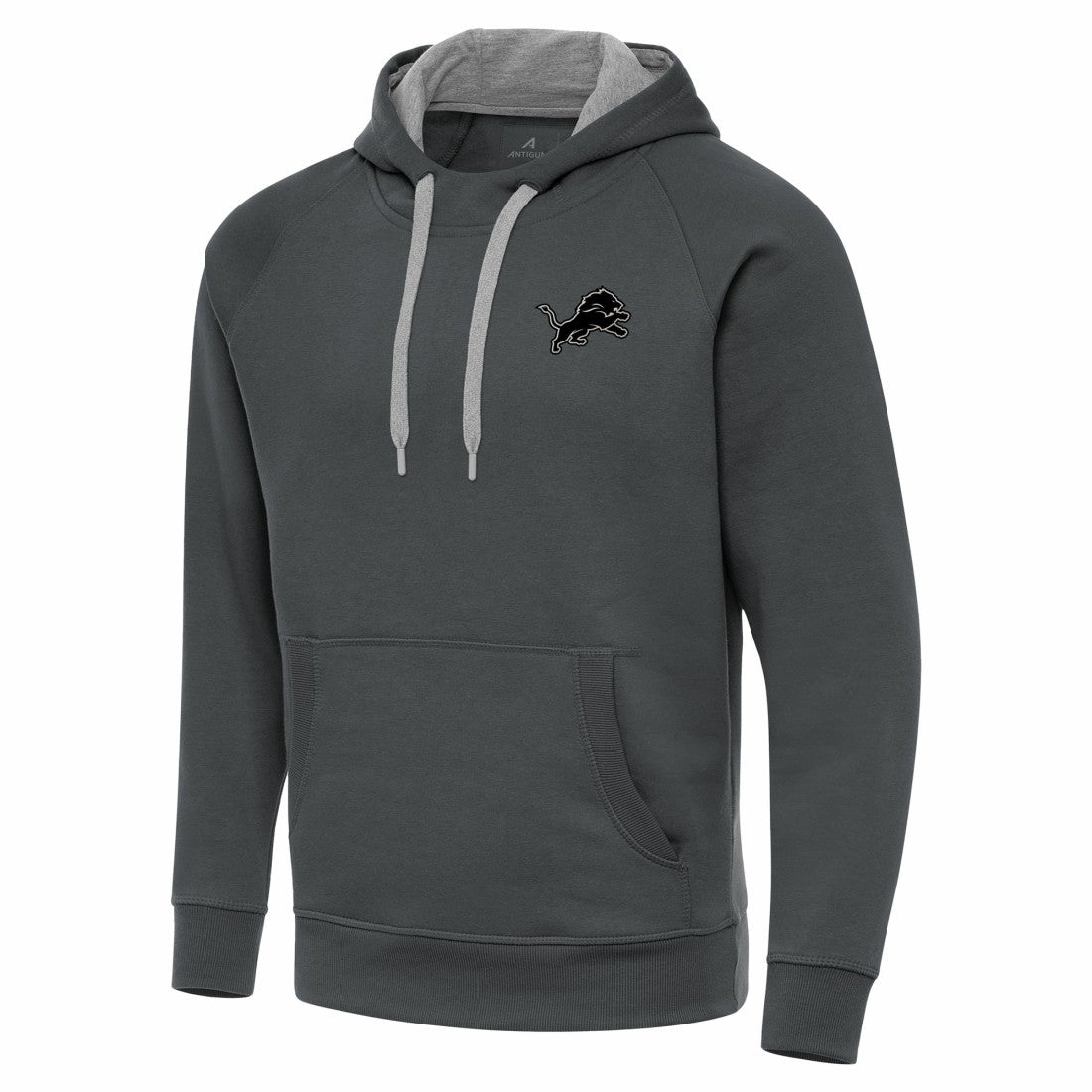 Detroit Lions Antigua Brushed Carbon Victory Pullover Hoodie Charcoal - NFL