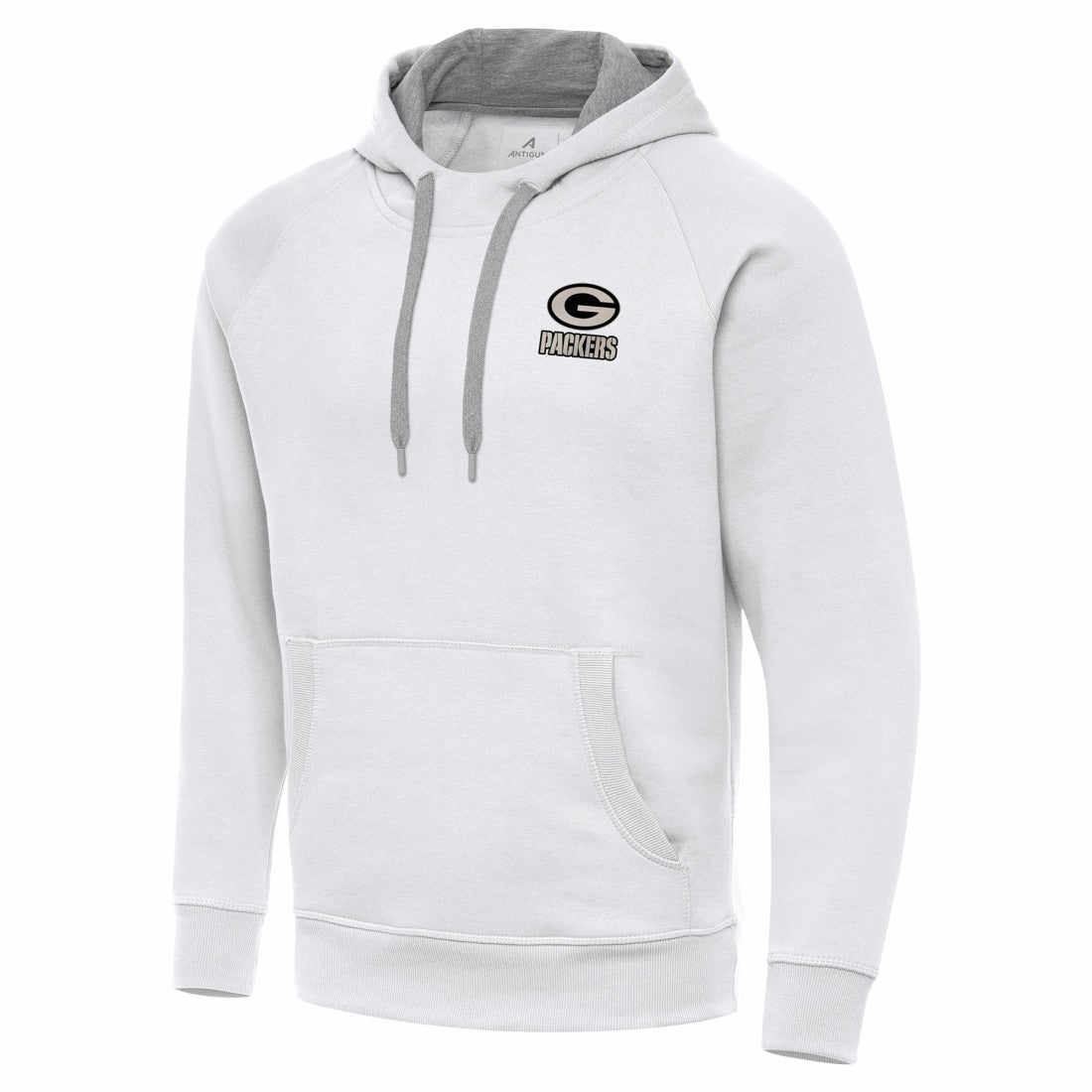 Green Bay Packers Antigua Brushed Carbon Victory Pullover Hoodie White - NFL