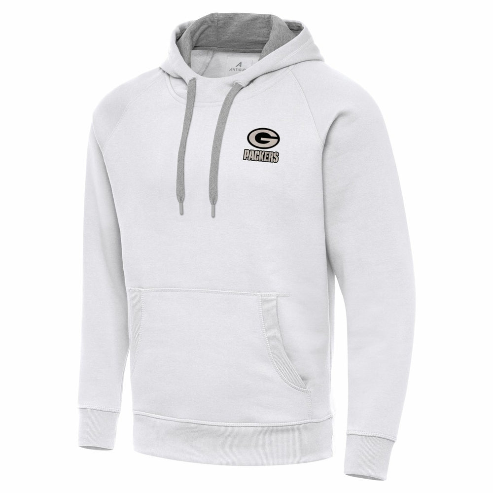 Green Bay Packers Antigua Brushed Carbon Victory Pullover Hoodie White - NFL