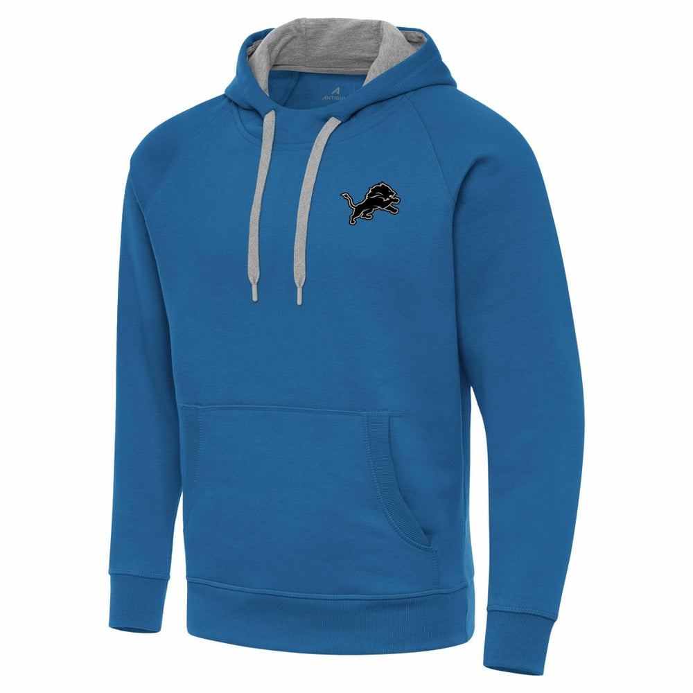 Detroit Lions Antigua Brushed Carbon Victory Pullover Hoodie Blue - NFL