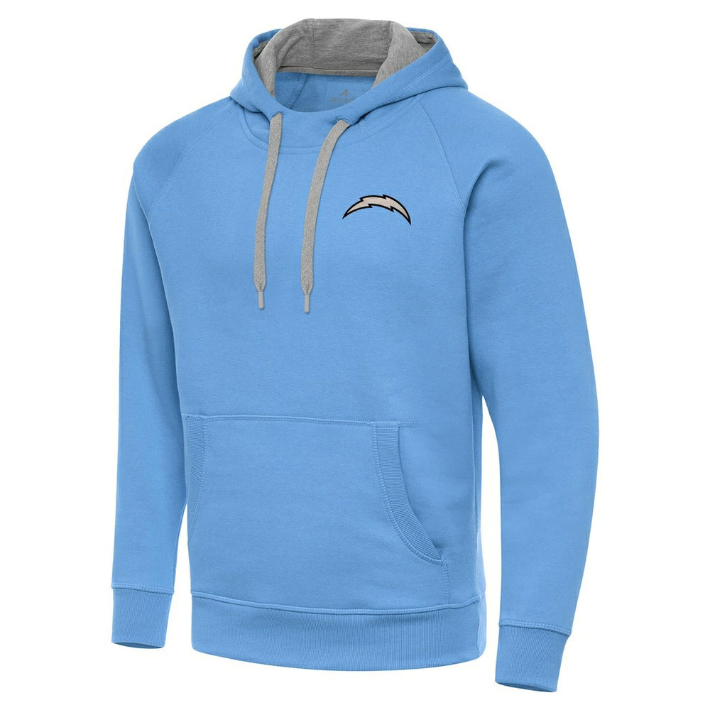 Los Angeles Chargers Antigua Brushed Carbon Victory Pullover Hoodie Powder Blue - NFL