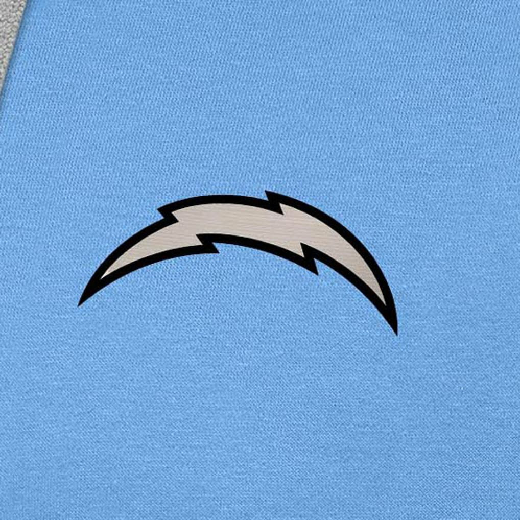 Los Angeles Chargers Antigua Brushed Carbon Victory Pullover Hoodie Powder Blue - NFL