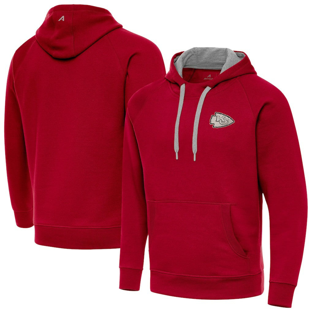 Kansas City Chiefs Antigua Brushed Carbon Victory Pullover Hoodie Red - NFL