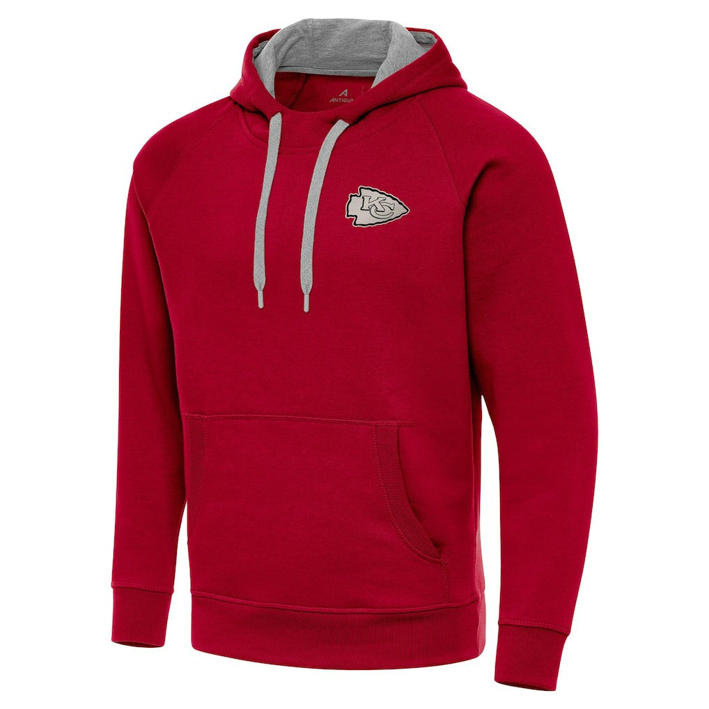 Kansas City Chiefs Antigua Brushed Carbon Victory Pullover Hoodie Red - NFL