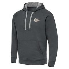 Kansas City Chiefs Antigua Brushed Carbon Victory Pullover Hoodie Charcoal - NFL