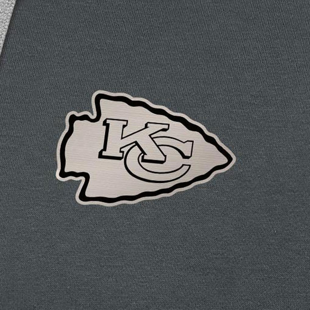 Kansas City Chiefs Antigua Brushed Carbon Victory Pullover Hoodie Charcoal - NFL