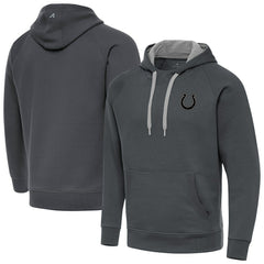 Indianapolis Colts Antigua Brushed Carbon Victory Pullover Hoodie Charcoal - NFL