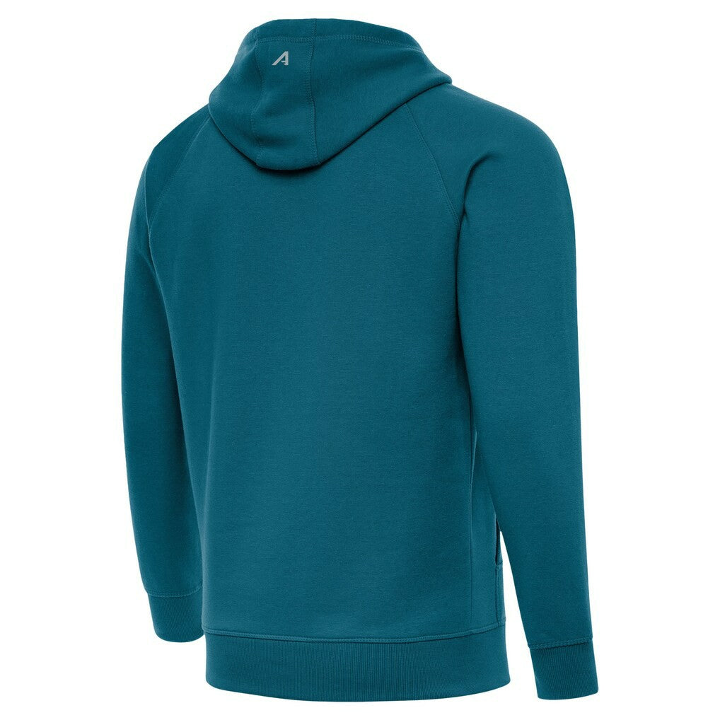 Jacksonville Jaguars Antigua Brushed Carbon Victory Pullover Hoodie Teal - NFL