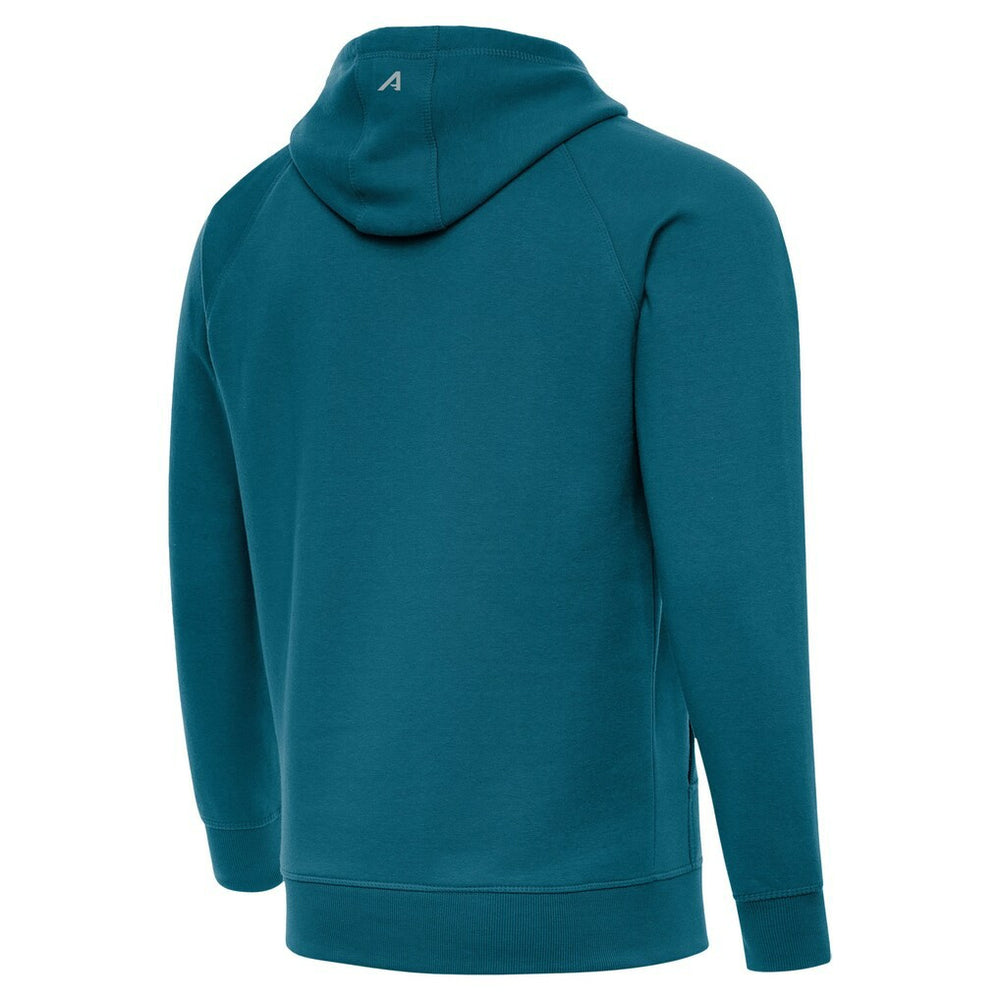 Jacksonville Jaguars Antigua Brushed Carbon Victory Pullover Hoodie Teal - NFL