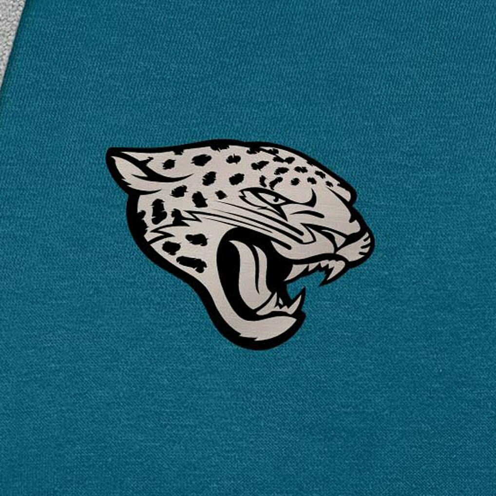 Jacksonville Jaguars Antigua Brushed Carbon Victory Pullover Hoodie Teal - NFL