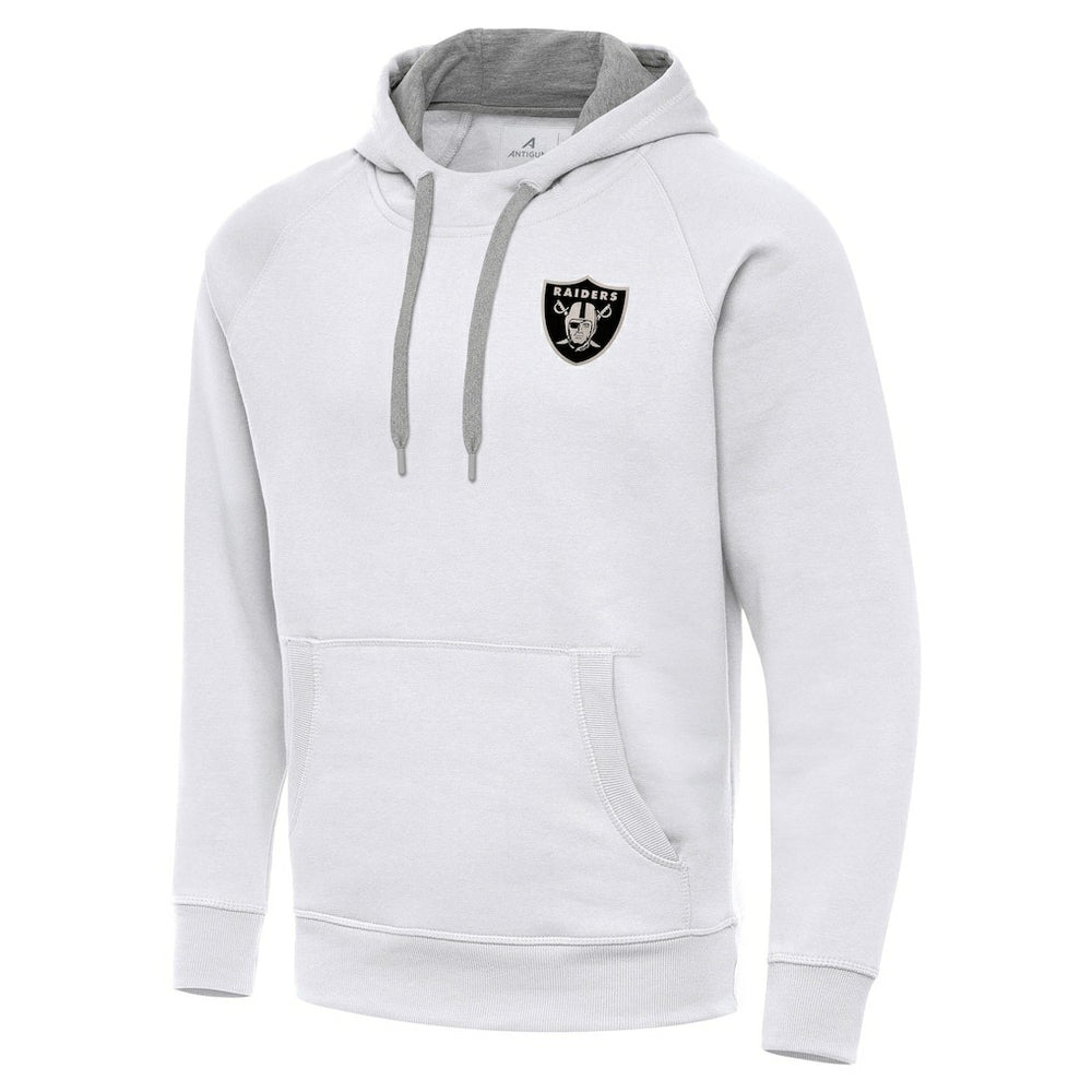 Las Vegas Raiders Antigua Brushed Carbon Victory Pullover Hoodie White - NFL