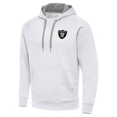 Las Vegas Raiders Antigua Brushed Carbon Victory Pullover Hoodie White - NFL