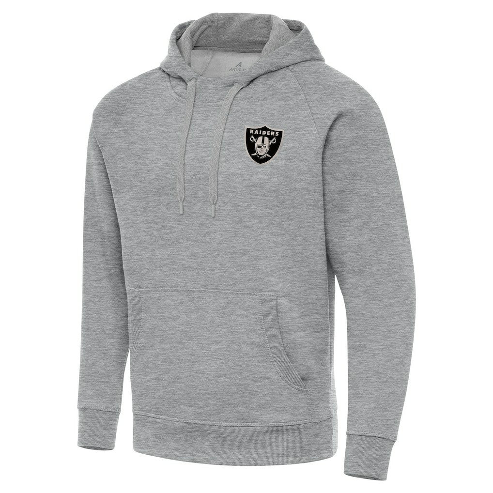 Las Vegas Raiders Antigua Brushed Carbon Victory Pullover Hoodie Heather Gray - NFL