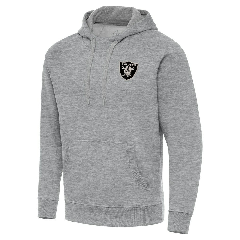 Las Vegas Raiders Antigua Brushed Carbon Victory Pullover Hoodie Heather Gray - NFL