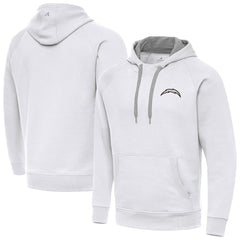 Los Angeles Chargers Antigua Brushed Carbon Victory Pullover Hoodie White - NFL