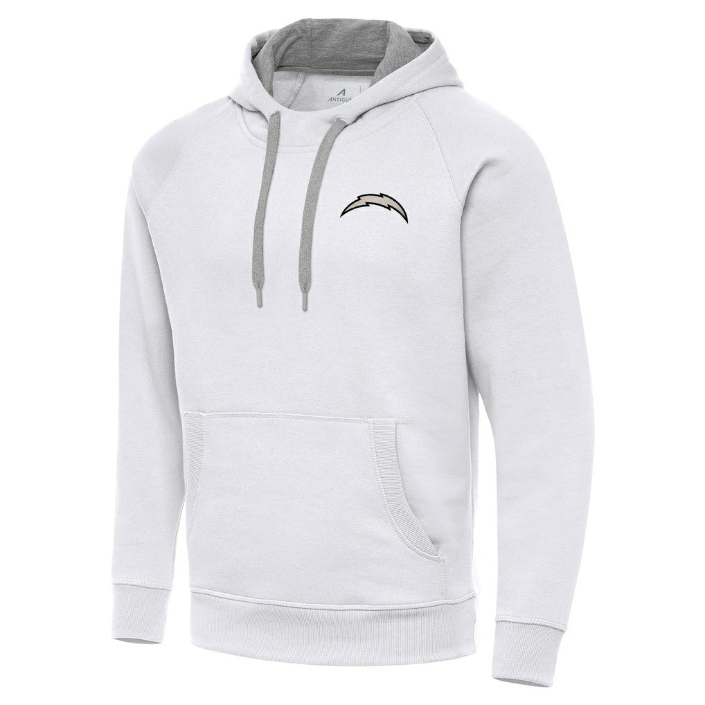 Los Angeles Chargers Antigua Brushed Carbon Victory Pullover Hoodie White - NFL