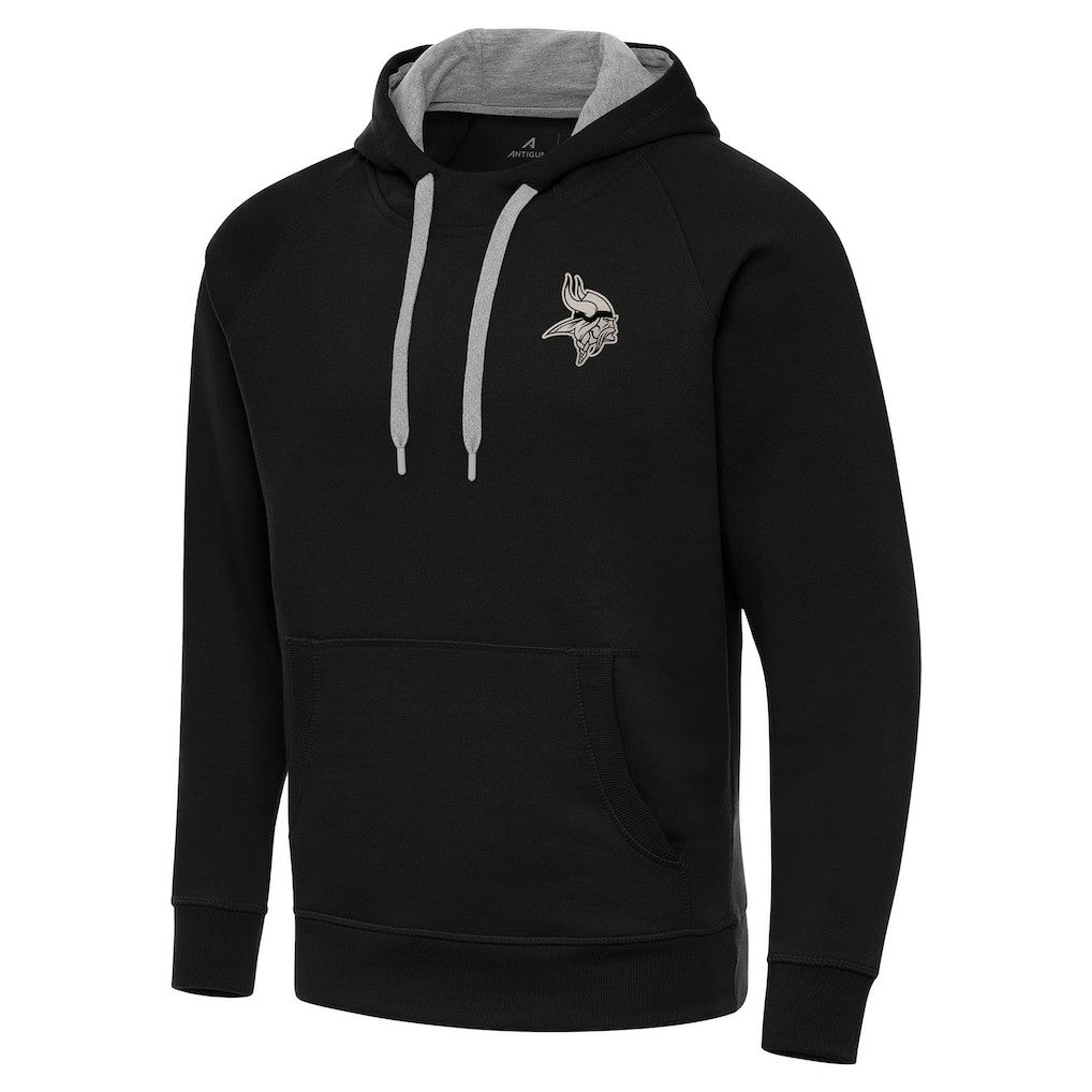 Minnesota Vikings Antigua Brushed Carbon Victory Pullover Hoodie Black - NFL