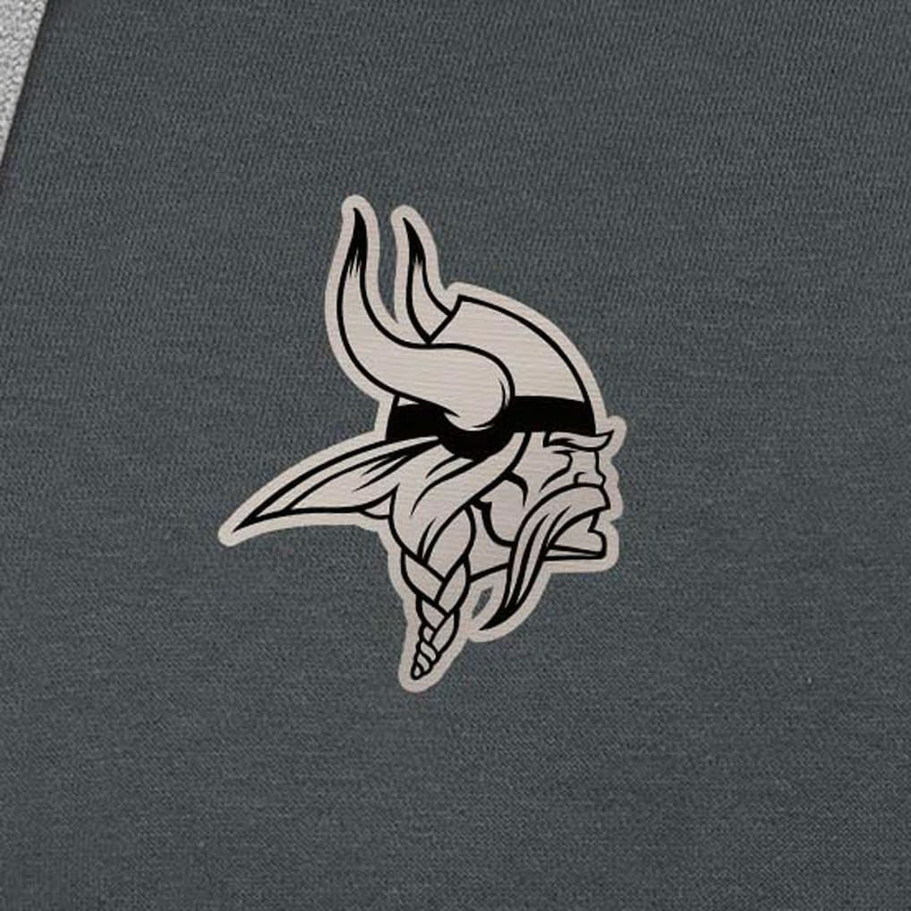 Minnesota Vikings Antigua Brushed Carbon Victory Pullover Hoodie Charcoal - NFL