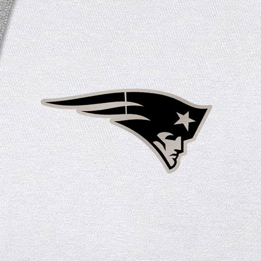 New England Patriots Antigua Brushed Carbon Victory Pullover Hoodie White - NFL