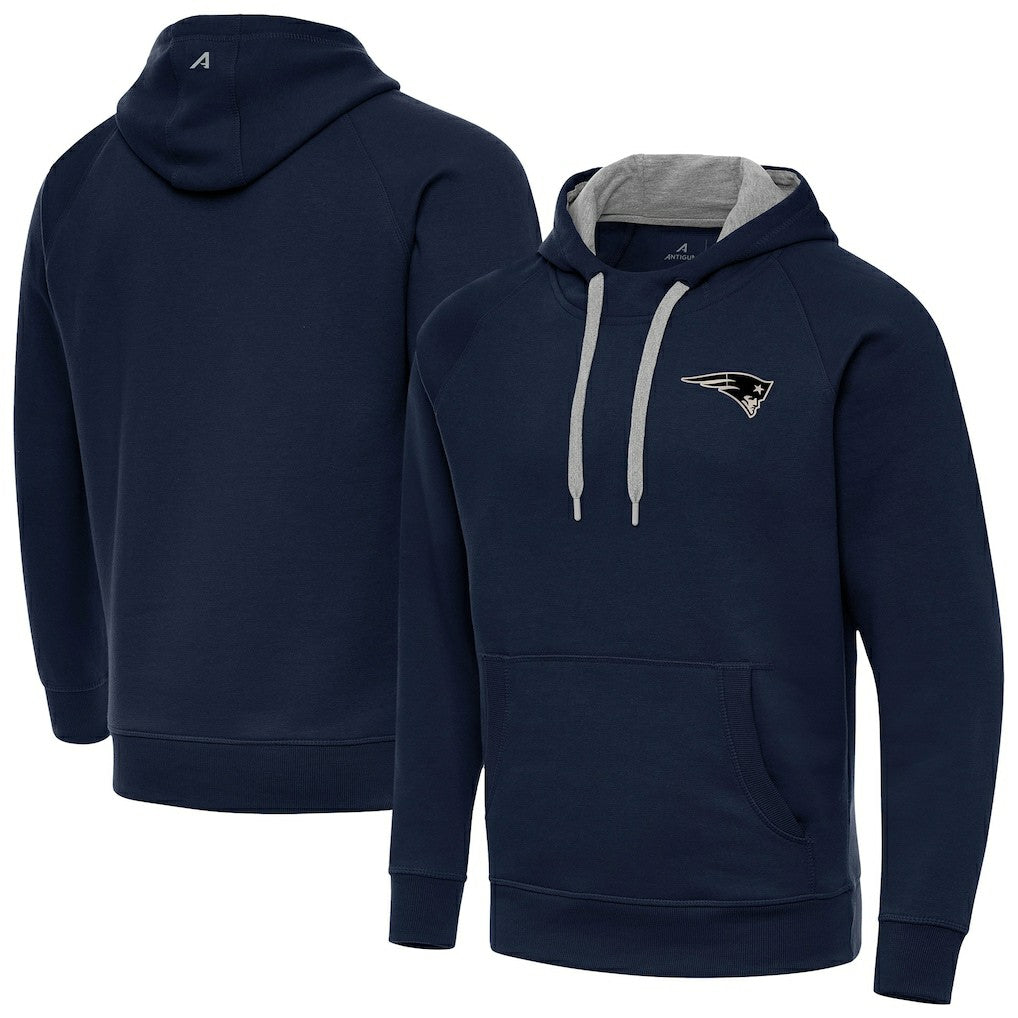 New England Patriots Antigua Brushed Carbon Victory Pullover Hoodie Navy - NFL