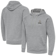 New Orleans Saints Antigua Brushed Carbon Victory Pullover Hoodie Heather Gray - NFL