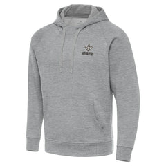 New Orleans Saints Antigua Brushed Carbon Victory Pullover Hoodie Heather Gray - NFL
