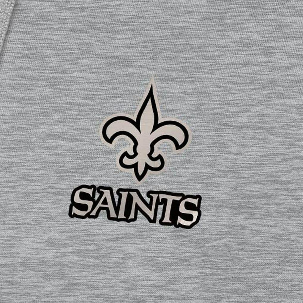 New Orleans Saints Antigua Brushed Carbon Victory Pullover Hoodie Heather Gray - NFL