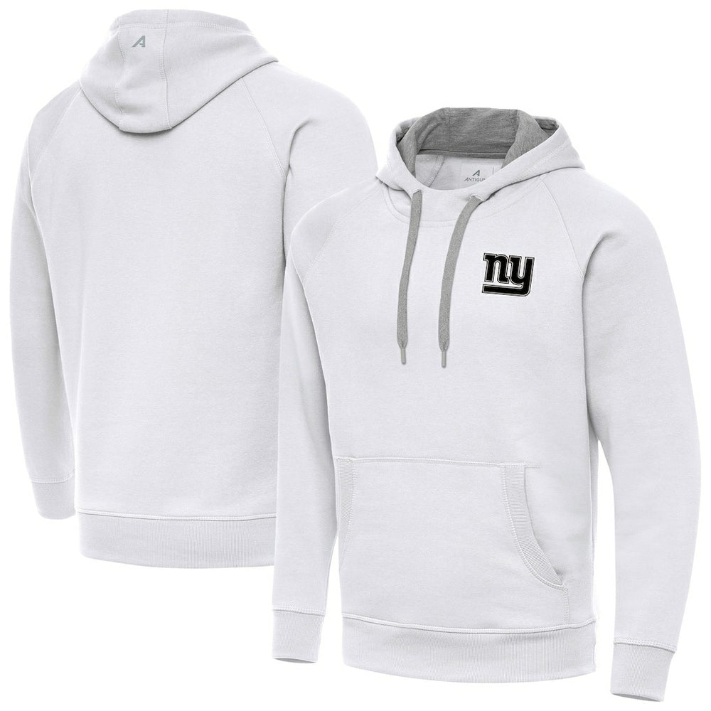 New York Giants Antigua Brushed Carbon Victory Pullover Hoodie White - NFL