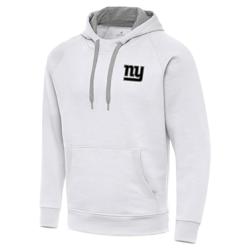 New York Giants Antigua Brushed Carbon Victory Pullover Hoodie White - NFL