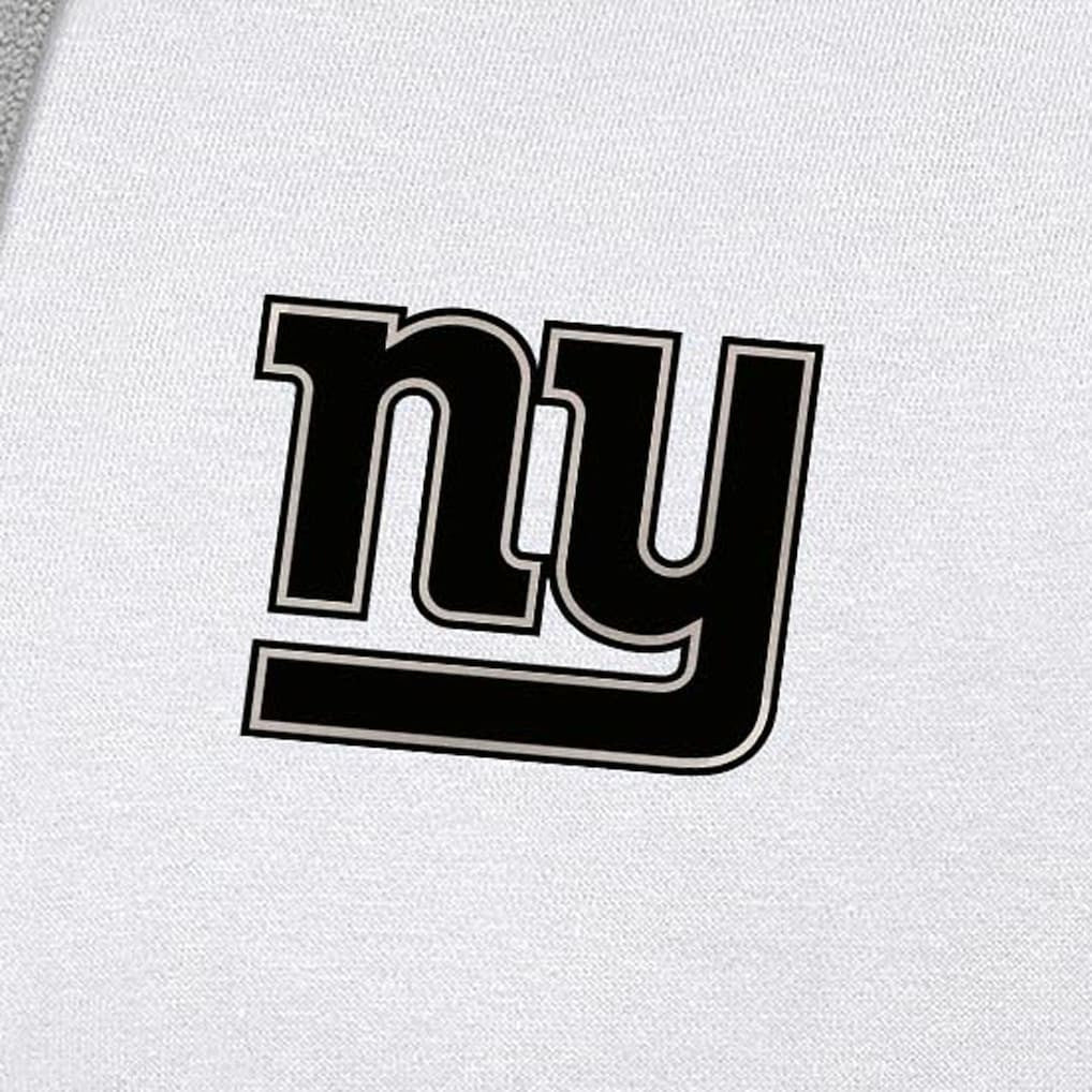 New York Giants Antigua Brushed Carbon Victory Pullover Hoodie White - NFL