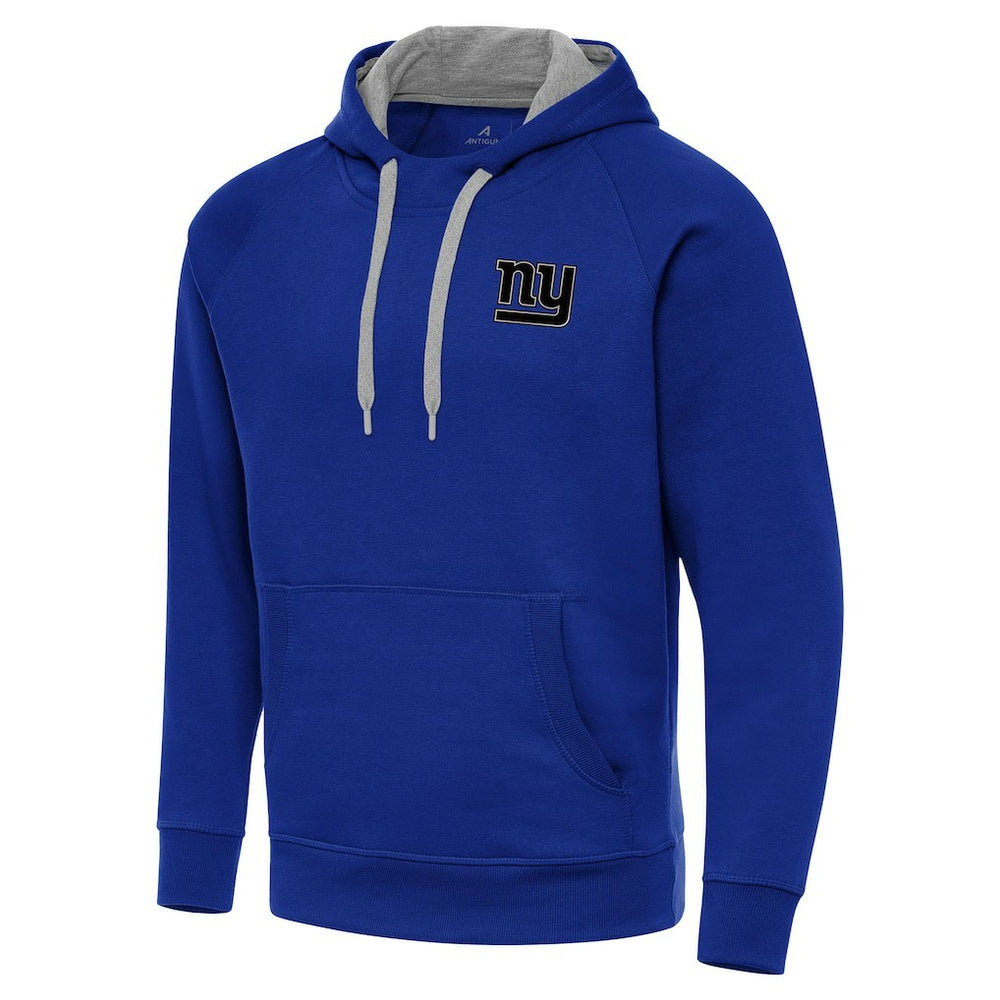 New York Giants Antigua Brushed Carbon Victory Pullover Hoodie Royal - NFL