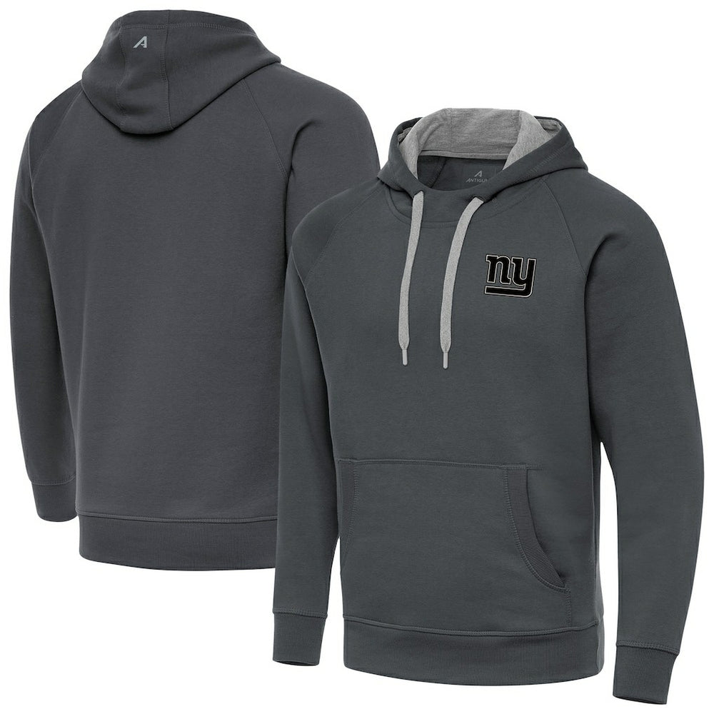 New York Giants Antigua Brushed Carbon Victory Pullover Hoodie Charcoal - NFL