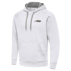 New York Jets Antigua Brushed Carbon Victory Pullover Hoodie White - NFL