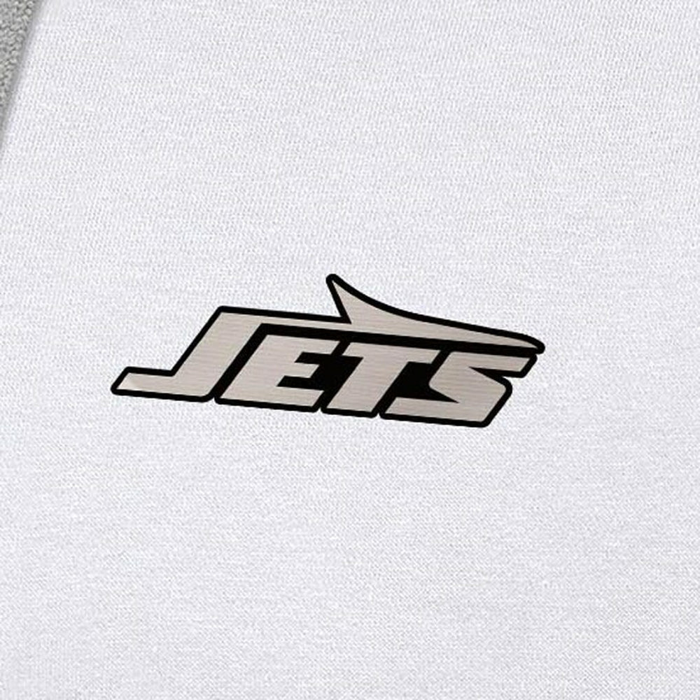 New York Jets Antigua Brushed Carbon Victory Pullover Hoodie White - NFL