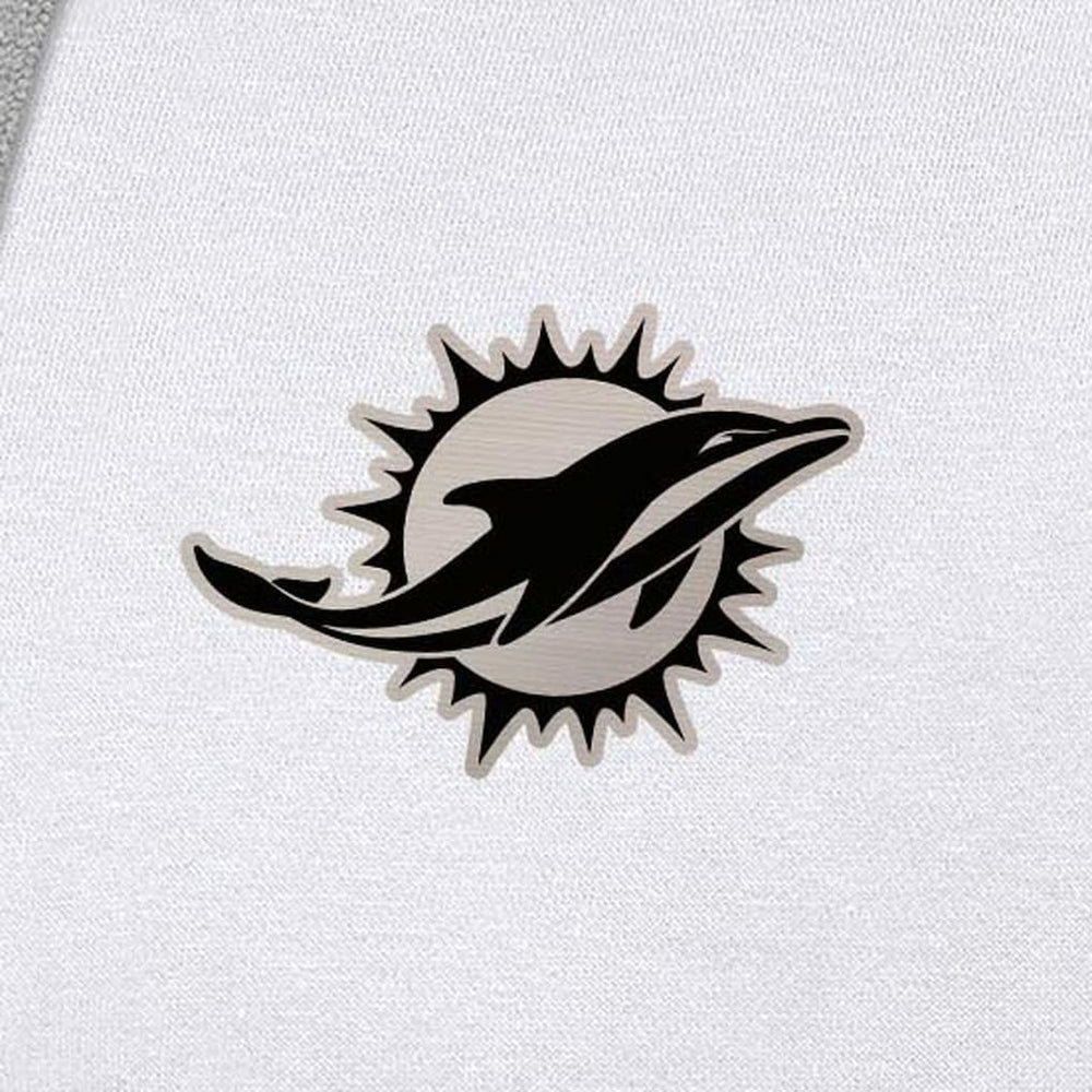 Miami Dolphins Antigua Brushed Carbon Victory Pullover Hoodie White - NFL