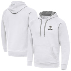 New Orleans Saints Antigua Brushed Carbon Victory Pullover Hoodie White - NFL