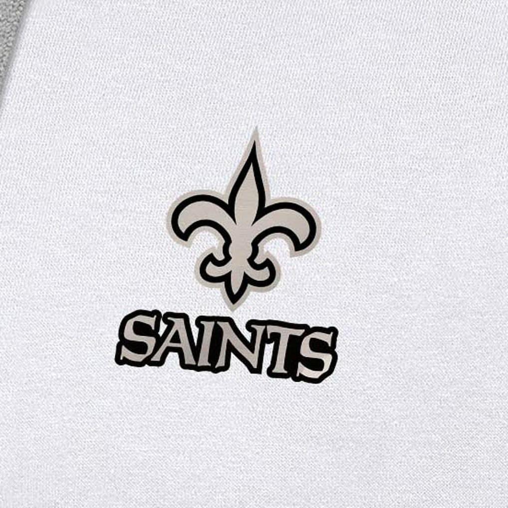New Orleans Saints Antigua Brushed Carbon Victory Pullover Hoodie White - NFL