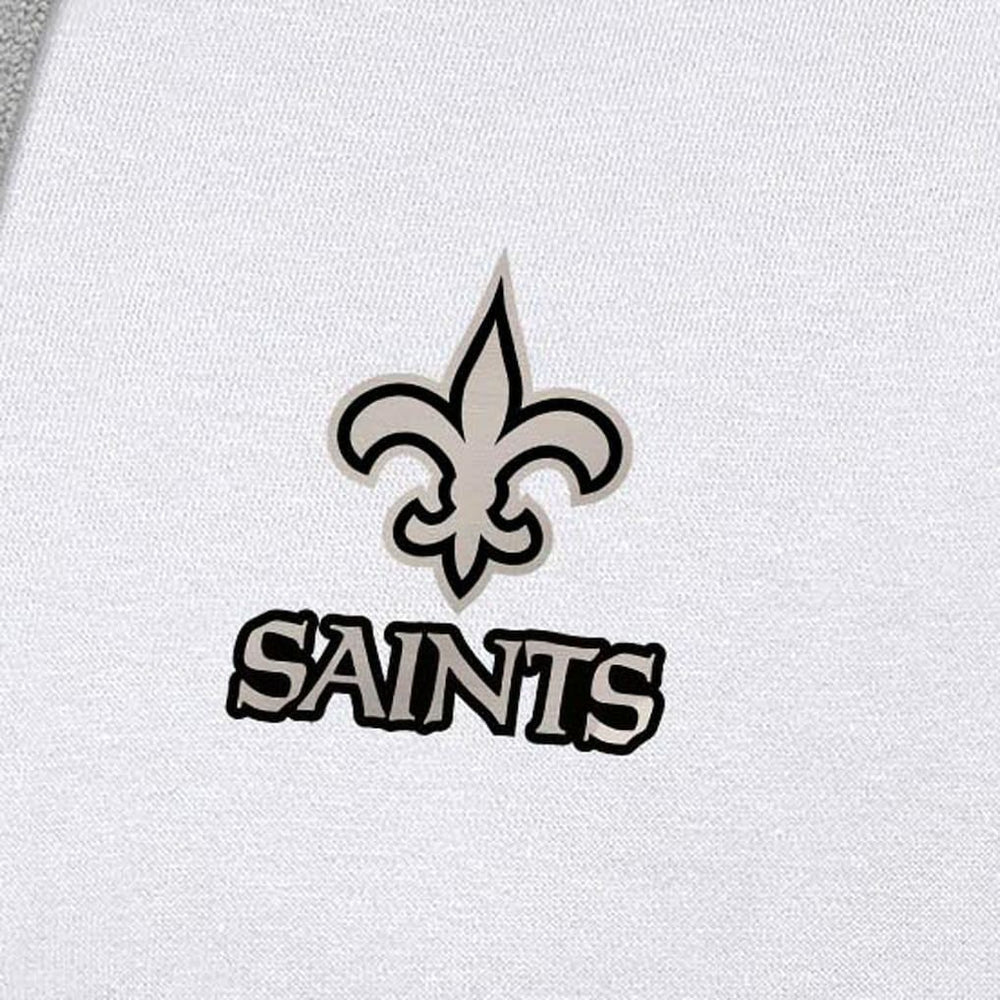 New Orleans Saints Antigua Brushed Carbon Victory Pullover Hoodie White - NFL