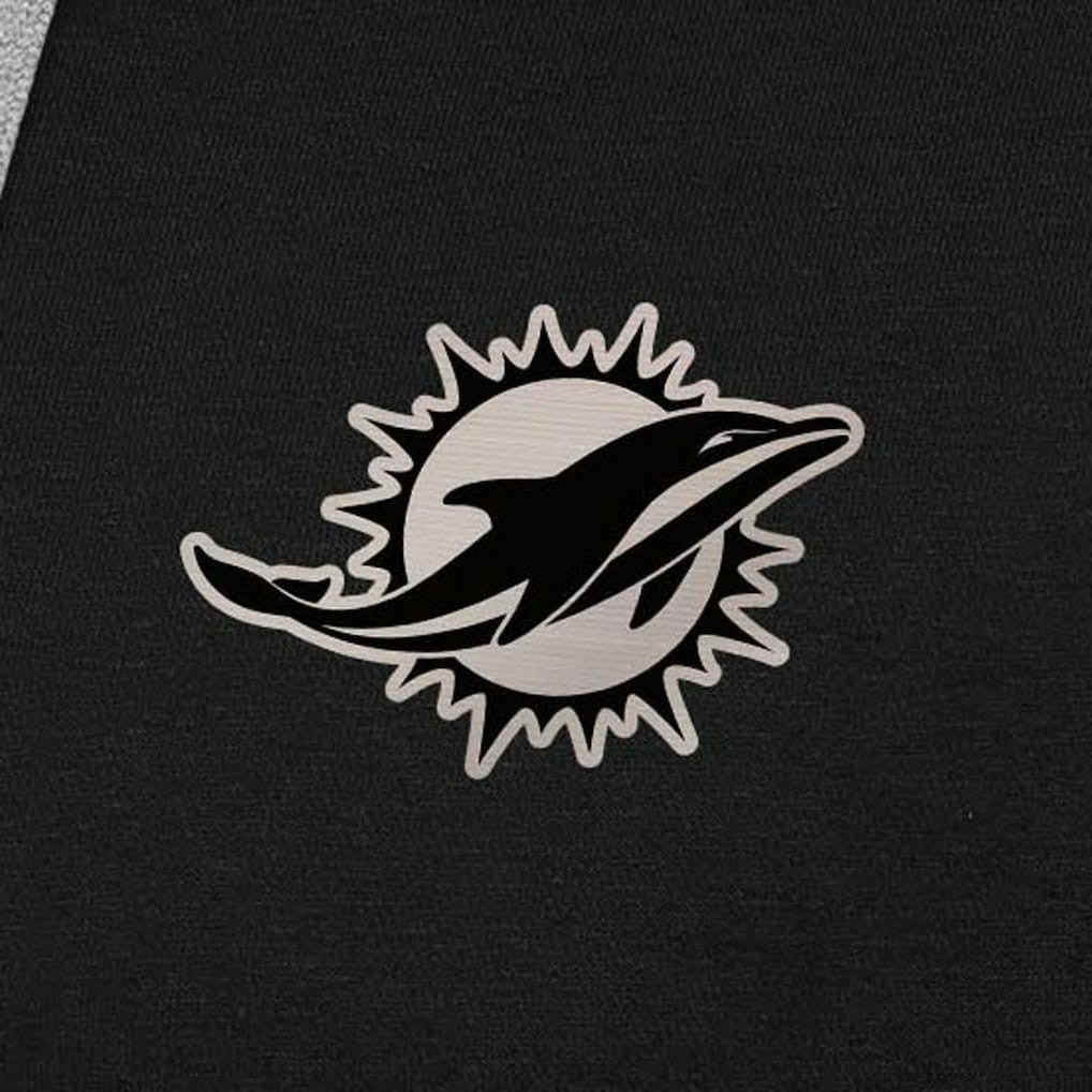 Miami Dolphins Antigua Brushed Carbon Victory Pullover Hoodie Black - NFL