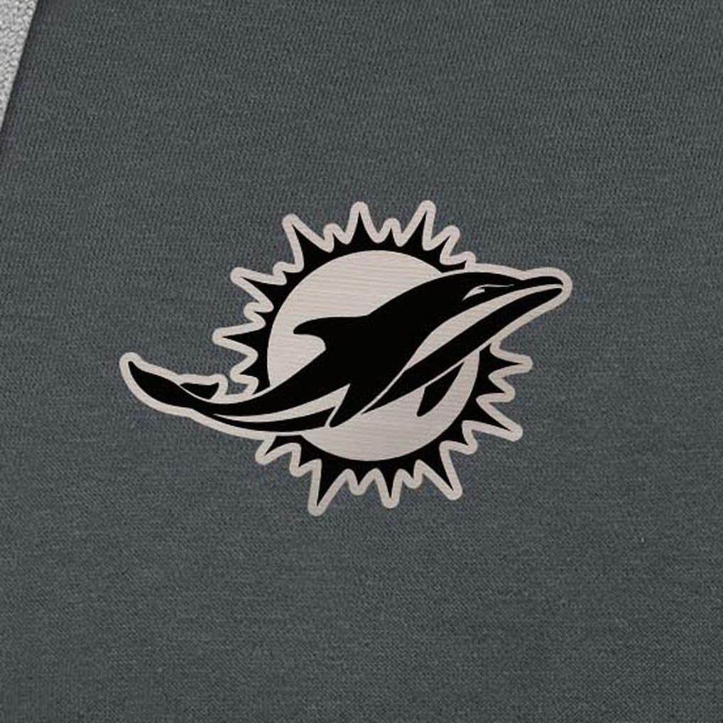 Miami Dolphins Antigua Brushed Carbon Victory Pullover Hoodie Charcoal - NFL