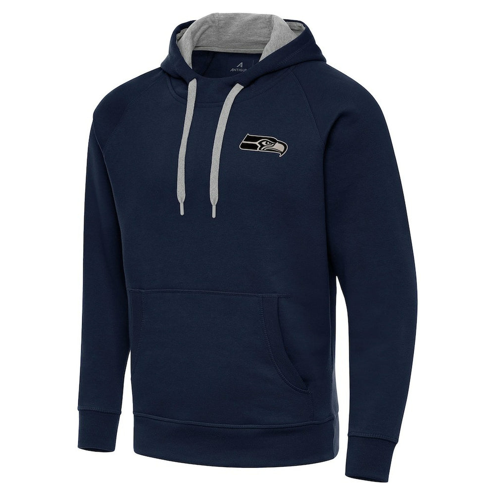 Seattle Seahawks Antigua Brushed Carbon Victory Pullover Hoodie College Navy - NFL