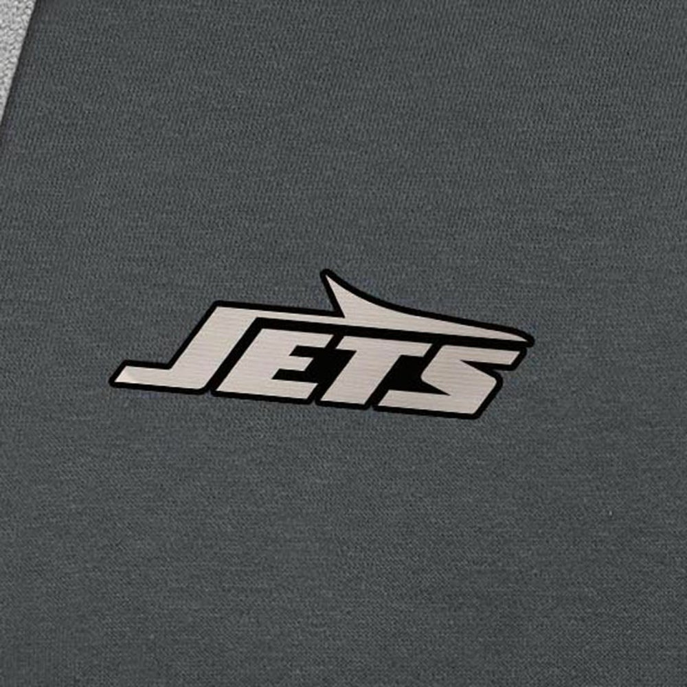 New York Jets Antigua Brushed Carbon Victory Pullover Hoodie Charcoal - NFL
