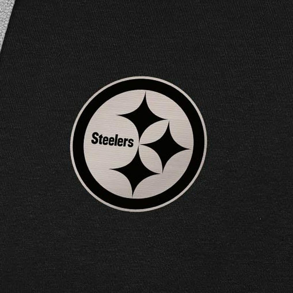 Pittsburgh Steelers Antigua Brushed Carbon Victory Pullover Hoodie Black - NFL
