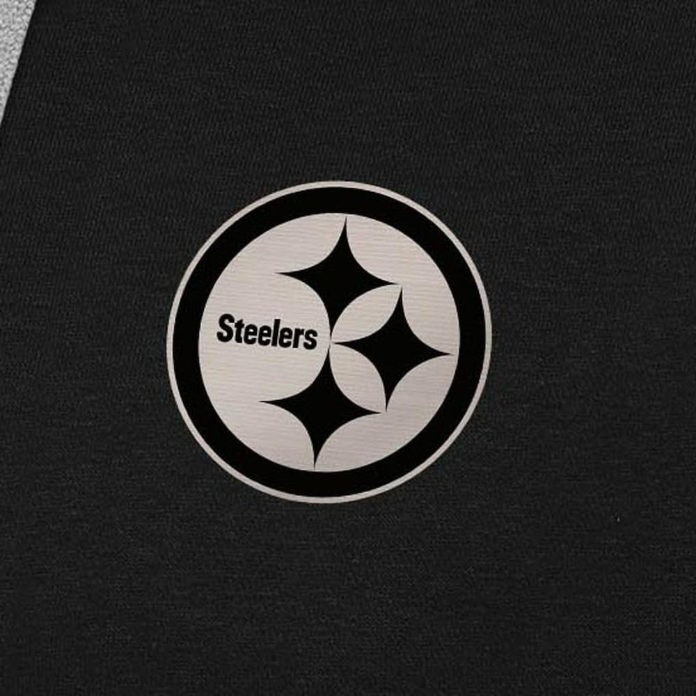 Pittsburgh Steelers Antigua Brushed Carbon Victory Pullover Hoodie Black - NFL