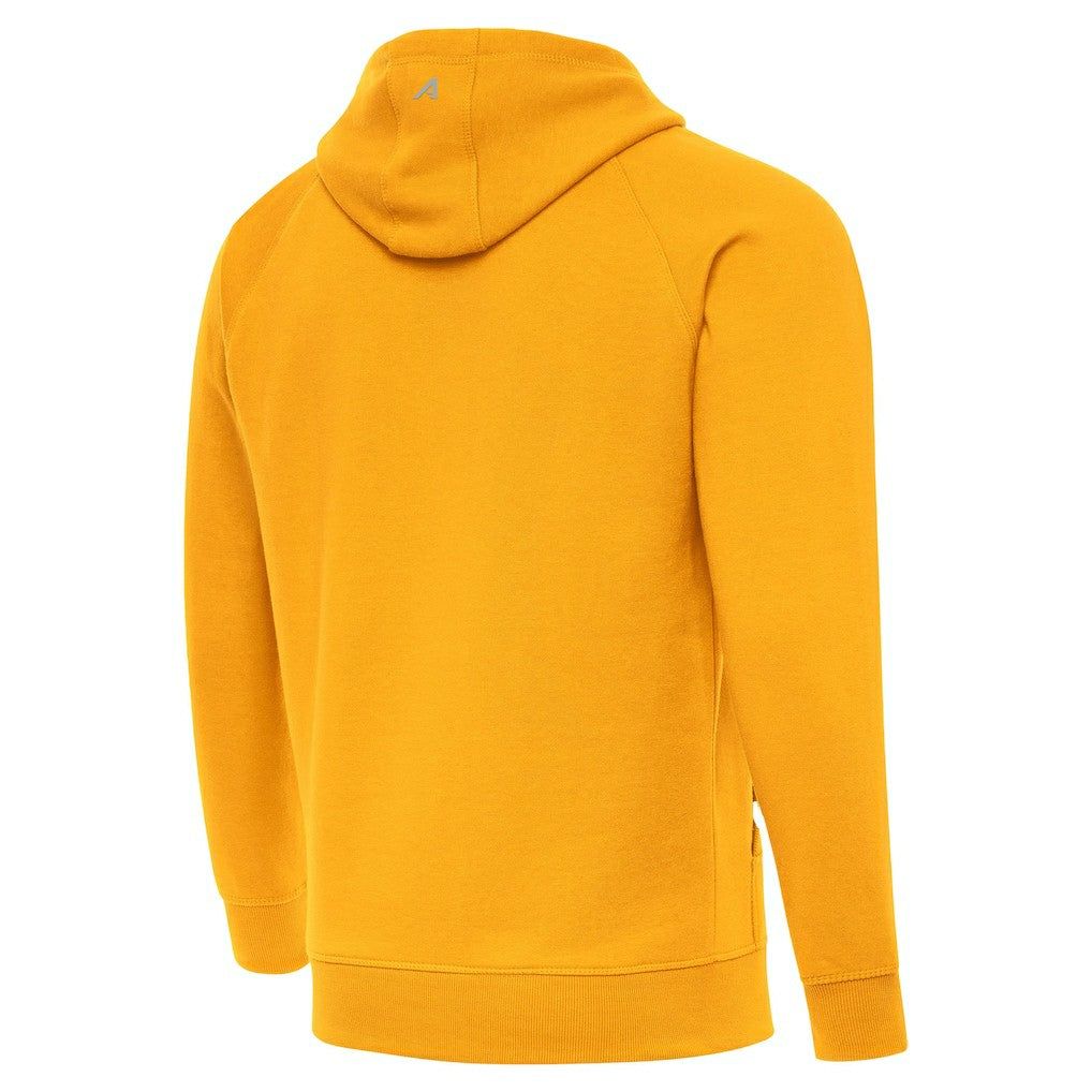 Pittsburgh Steelers Antigua Brushed Carbon Victory Pullover Hoodie Gold - NFL