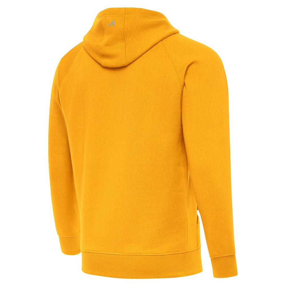 Pittsburgh Steelers Antigua Brushed Carbon Victory Pullover Hoodie Gold - NFL