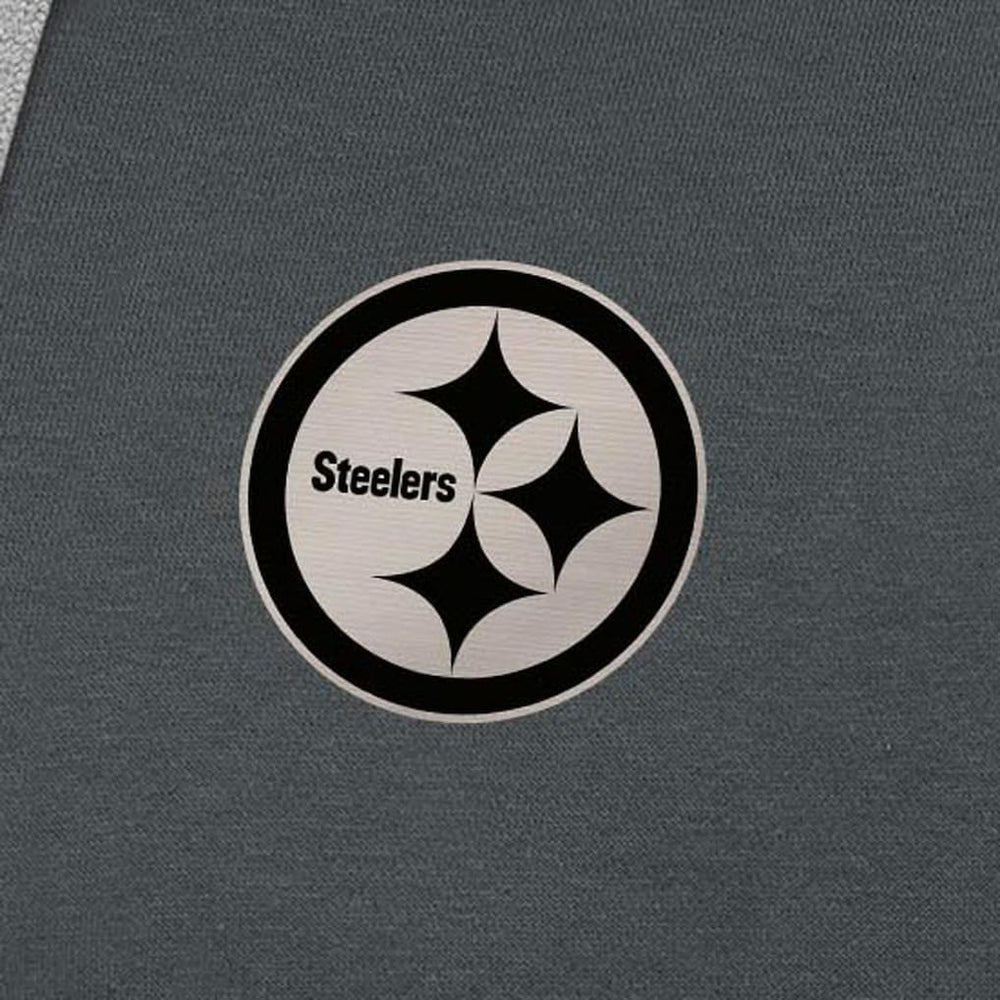 Pittsburgh Steelers Antigua Brushed Carbon Victory Pullover Hoodie Charcoal - NFL